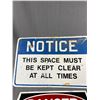 Image 2 : 2 Metal Warning Signs - High Voltage Approx. 10" x 14" & "Notice" Approx. 12" x 18"