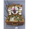 Image 1 : Picnic Basket w/ Accessories. Approx. 18" x 12" x 7"