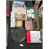 Image 1 : Shelf Lot of Christmas Decor Platters and Boxes