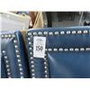 Image 2 : 5-Navy Leather Button Trimmed Armchair - 5 X $