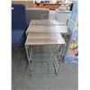 Image 1 : Contemporary Metal w/Wood Style Top Table - Set of 3