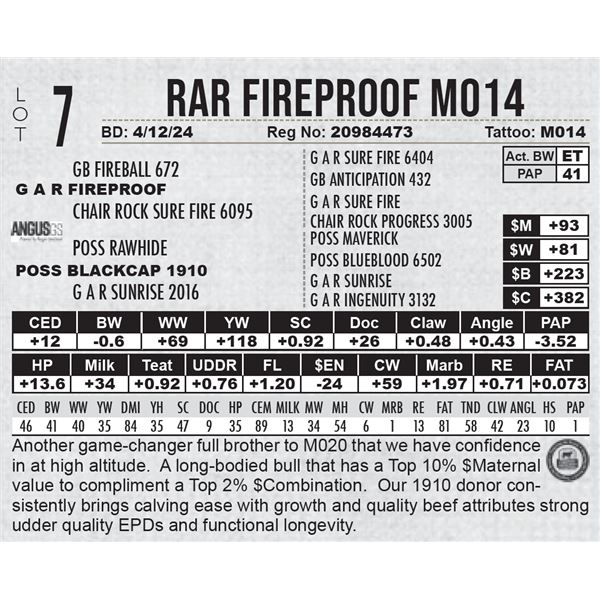 RAR Fireproof M014