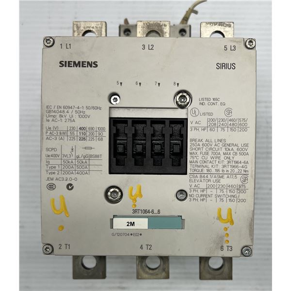 Siemens #3RT1064-6AF36 Contactor