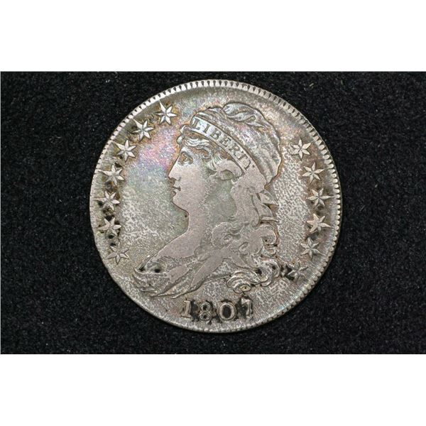 1807 Capped Bust Half, Large Stars 50/20, O-112 R1, Very Fine 215 YEARS OLD