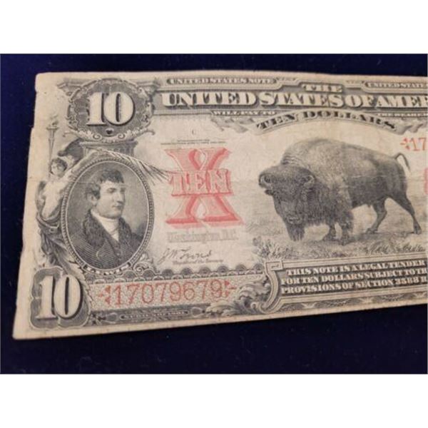 1st Series 1901 $10 "Bison" Note w/Lewis & Clark, Lyons-Roberts - HTF