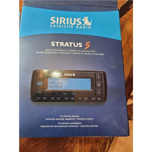 Sirius satellite radio - Stratys 5 model reciever and vehicle kit - Brand new in box, never used, su