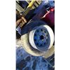 Image 2 : 2  15" trailer rims c/w 1 poor tire