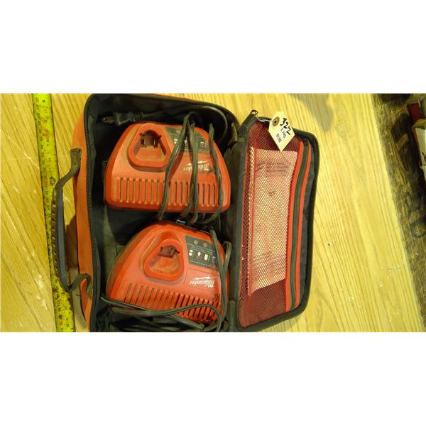 Milwaukee 12 V chargers in bag