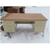 Image 1 : Large Office Wooden Top - Metal Drawer Desk - 6 Drawers