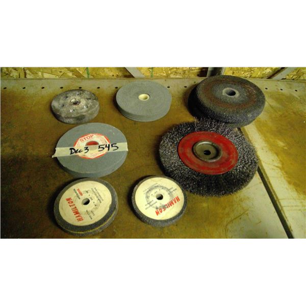 Bench grinder stones and a wire wheel ( 8 total)