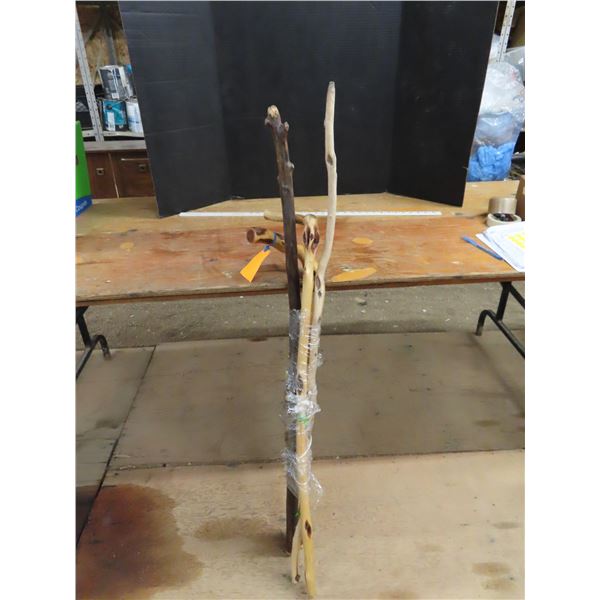 4x Diamond Willow Canes + Walking Sticks