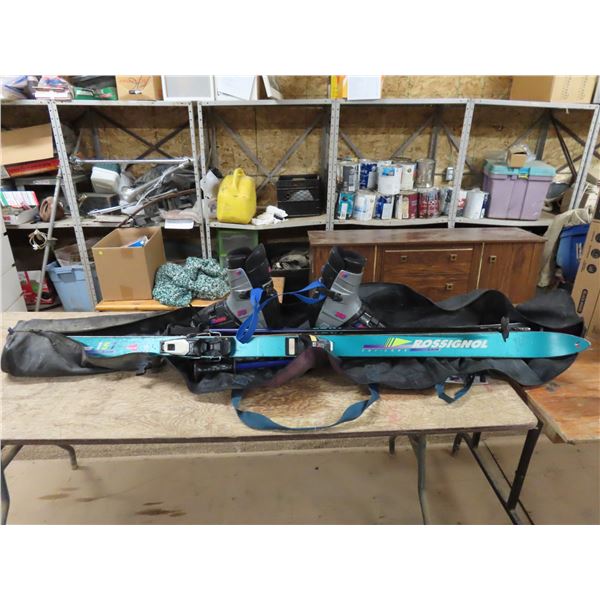 Rossignol Skies - Tri Cone Slalom, Geze Ski Bindings, Rraichie Boots, Polls