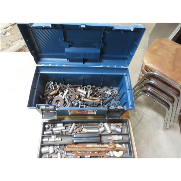 RubberMaid - Plastic Carry Tool Box - Filled with Misc Hardware