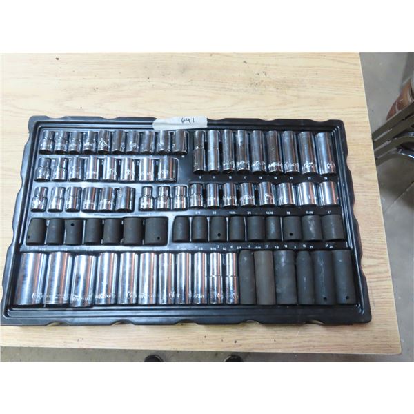 ToolBox Insert Filled with Mastercraft Deep Sockets and Impact Sockets