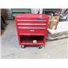 Image 1 : Mastercraft - Red - Floor Tool Box on Wheels - 4 Storage Areas - 26.5"x18"x34"H