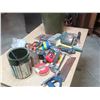Image 2 : Garbage Bin (Medium) Filled with Misc Hardware & Tools: Brand new sanding bands & drums, pipe wrench