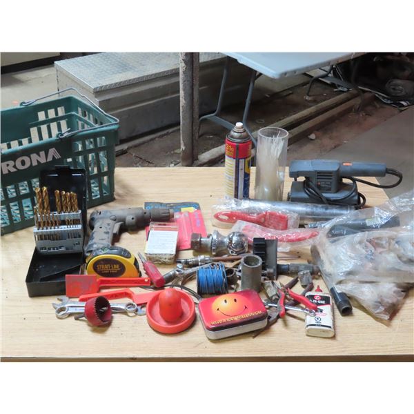 Rona Basket with Assorted Tool & Hardware Related Items