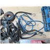 Image 5 : Milkcrate FULL of Misc: Straps, wires, pullies, flywheels, welding rods, zip cut blades