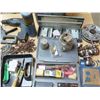 Image 3 : Garbage Bin Filled with - Hardware Items: Door Knob, Light Switch, Nuts & Bolts, Bucket, Ext - Tools