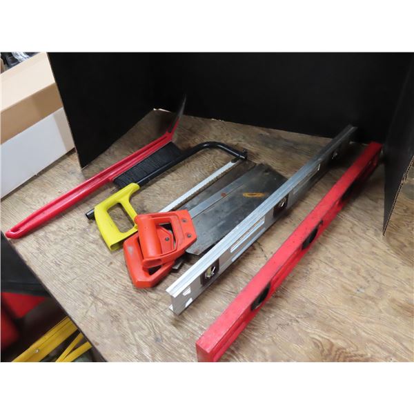 Assorted Hand Saws - 2x Levels - Brush / Scraper