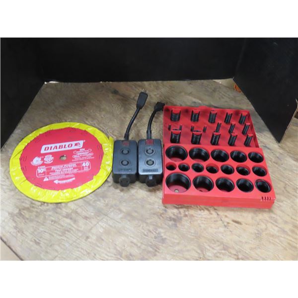 Universal O-Ring Kit / 10" Mitre Saw Blade  / Outdoor Timer Outlet x 2
