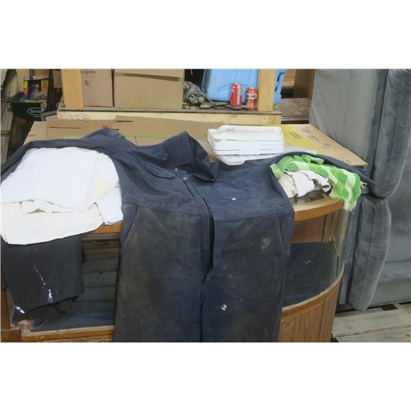 Box of Drop Sheets - Towels / Cover Alls / 5 Tote lids