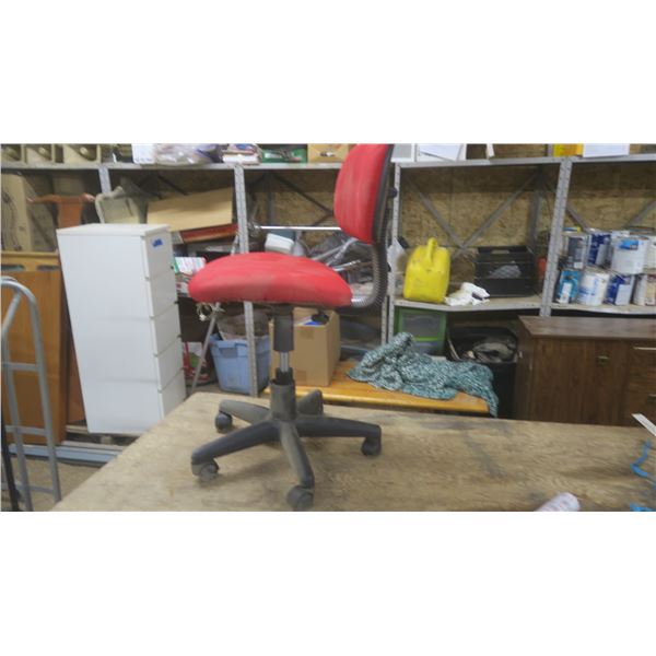 Red Computer Chair - On Wheels