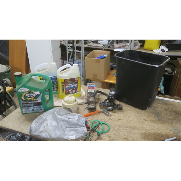 Oil/ Windsheild Washer Fluid / Trailer hitch & Ball / Bag of bungee Cords