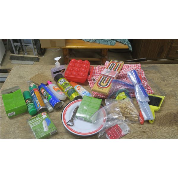 Lot of Cmaping Supplies - OFF Spray - Plates / Cuttlery, Table Cloth, Crib Board, Ect.
