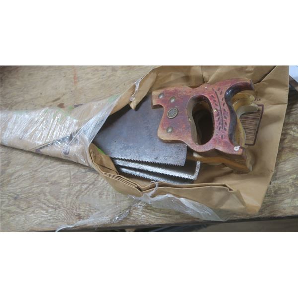 Vintage Wooden Handle -  Saws