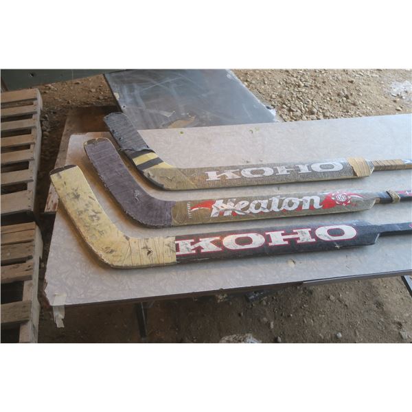 3 left handed Goalie Sticks