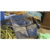 Image 2 : Tote with Assorted Hardware - Rope / MasterCraft Carpenters Belt / Flashlights / Trailer Hitch Ball