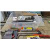 Image 1 : Bin Filled with: C-Clamp / Block Plane / Various Hand Tools / Various Hardware Items