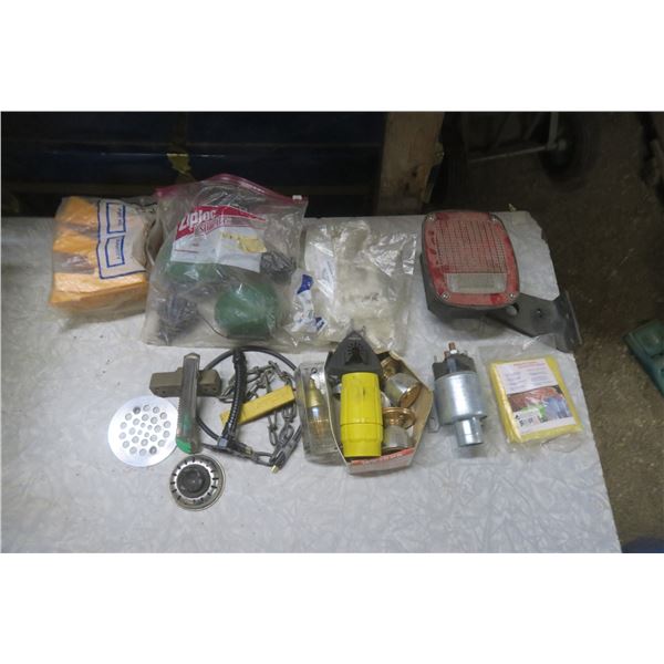 Light with Bracket / Faucet / Rain Poncho / Various Hardware Items