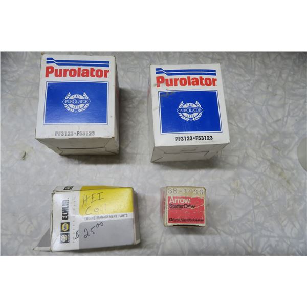 Arrow- Starter Drive / NAPA HEI COIL / Purolator Fuel Seperator x 2