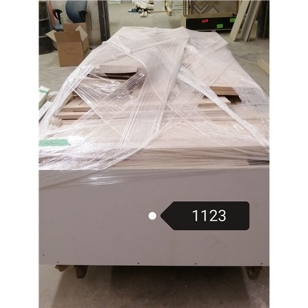 Pallet #2, large 4 X 8 pallet of new unused wood doors, almost all unfinished. Maple/oak hickory