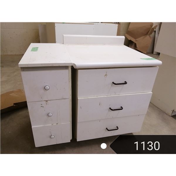 2 base cabinets of same height, 3 drawers in each