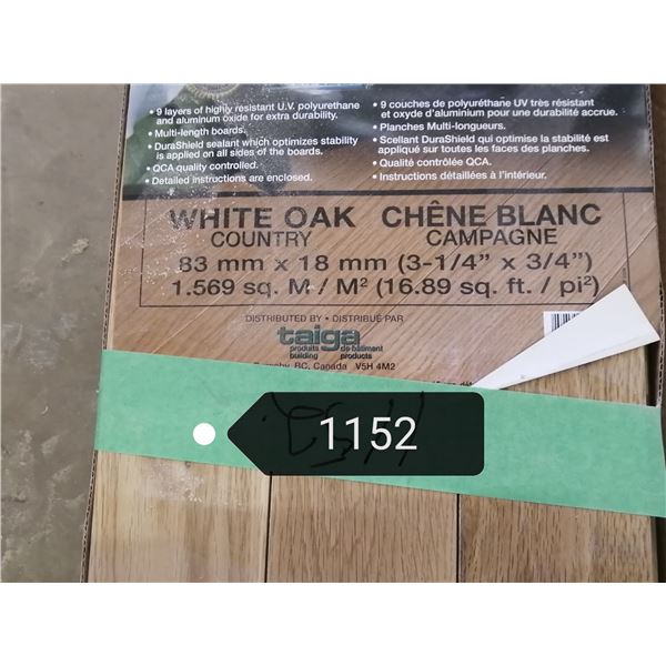 New boxes of finished solid  White Oak 3/4” flooring. Over 60 sq. ft.