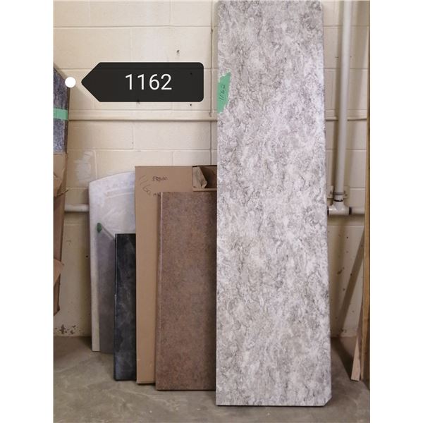 8 misc, pieces of laminate c`top various sizes & colours