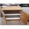 Image 1 : Nice large solid oak door base cabinet with oak countertop(solid nose). 2 roll out shelves inside.