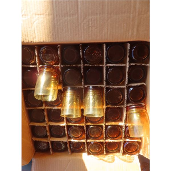 box of 72 glass amber cups