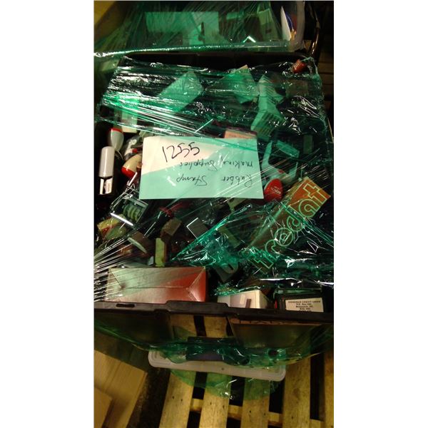 Tote of Rubber stamp making supplies