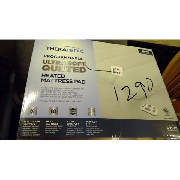 Heated mattress pad in sealed box