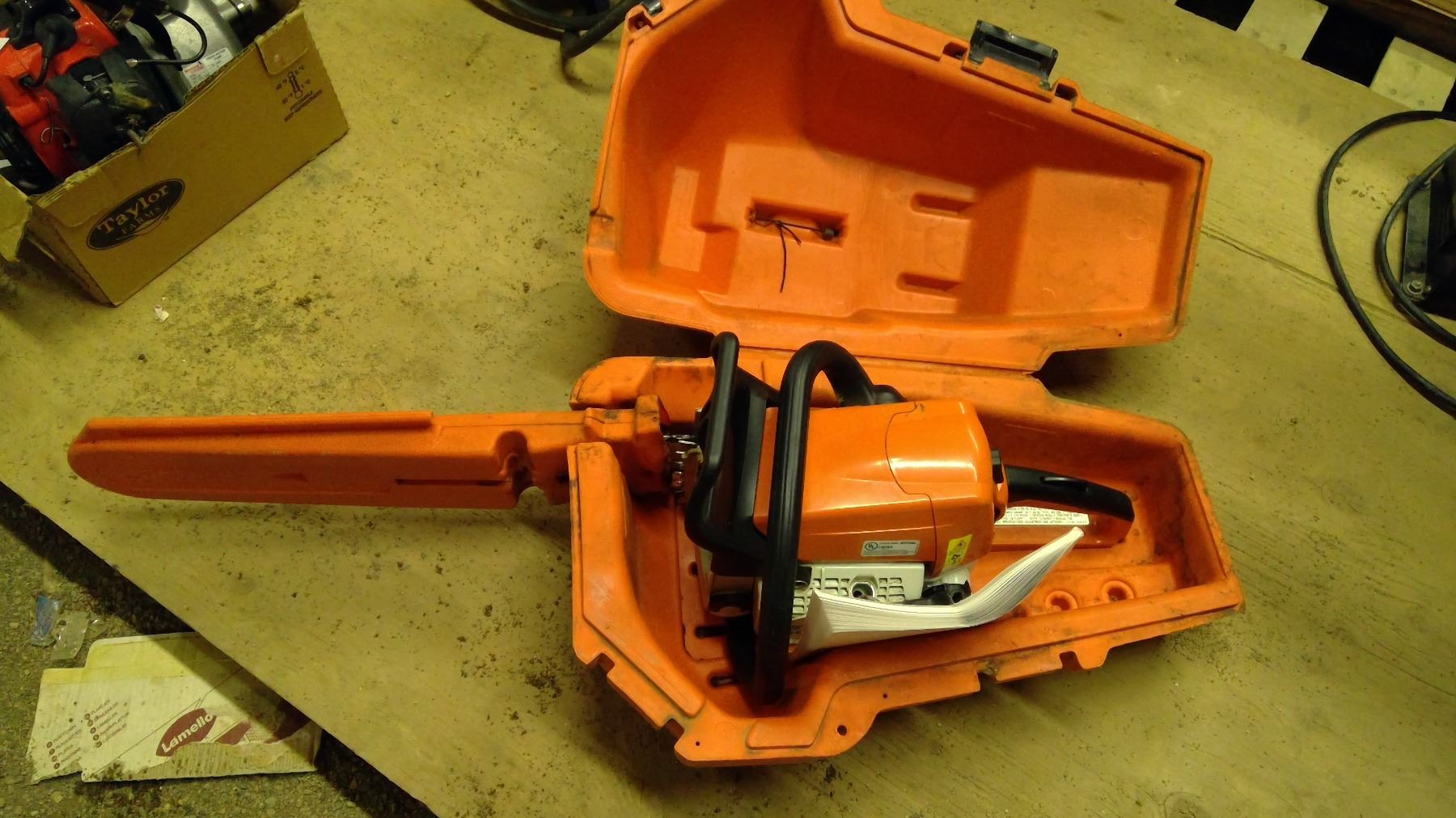Stihl MS250 chainsaw with manual and case works Schmalz Auctions