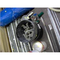 BUCKET OF PULLEYS AND HARDWARE