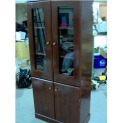 MAHOGANY 2 DOOR GLASS CABINET-------235