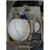 Image 1 : BOX--HARD HAT, CORDS, OIL WRENCH, ETC.