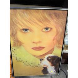"GIRL AND PUPPY" JAMES RAWLINGS--POSTER PICTURE
