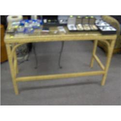 GLASS TOP WICKER TABLE-----487
