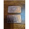 Image 2 : Two 1 oz copper boullion bars with buffalo stamp